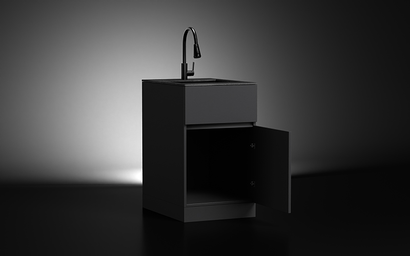 Black-Color-Outdoor-Kitchen-Sink